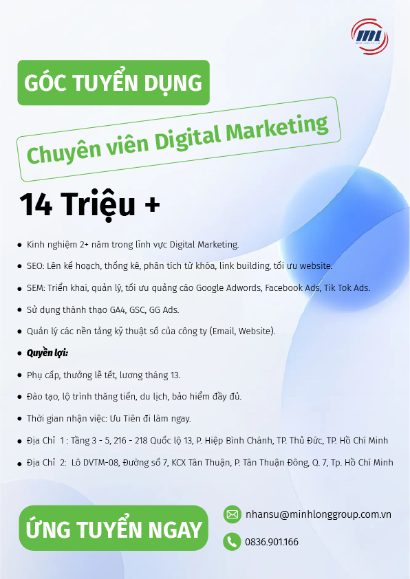 TUYỂN DỤNG DIGITAL MARKETING EXECUTIVE